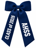 Personalised Graduation Bow,  Senior Gift, School Leaver, Class School Bow Customised Ribbon Hair Tie
