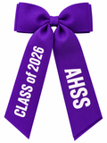 Personalised Graduation Bow,  Senior Gift, School Leaver, Class School Bow Customised Ribbon Hair Tie