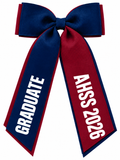 Personalised Graduation Bow,  Senior Gift, School Leaver, Class School Bow Customised Ribbon Hair Tie