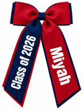Personalised Graduation Bow,  Senior Gift, School Leaver, Class School Bow Customised Ribbon Hair Tie