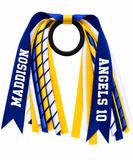 Personalised School, Sporting Team Ribbons Hair Accessories -custom made, choose colours needed- Satin Ribbon Streamer Korker Curly Hair Tie - add name, team name Customise