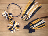 School Uniform, Sport Team Hair Accessories  -custom made, choose colours needed -Korker (Curly Ribbon) Pack