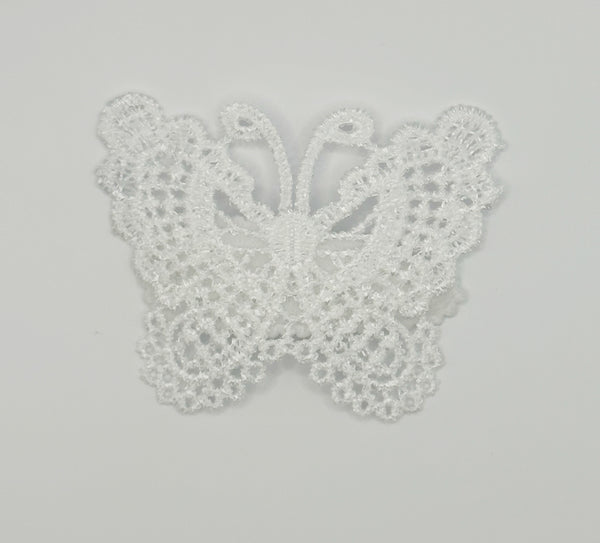Ivory Lace Butterfly Snap Clip