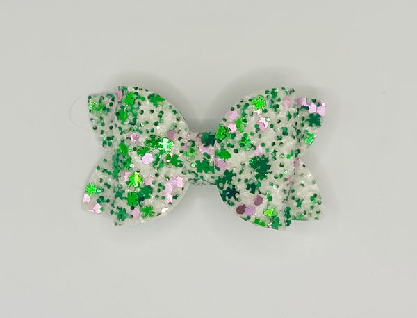 Pink and Green St Patrick’s Day Glitter Hair Clip