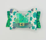 St Patrick’s Day Day Shamrock Sequin Shaker Hat Bow Hair Clip