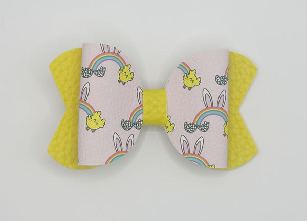 Rainbow Bunny Easter Hair Clip