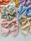 Large Cotton Fabric Fable Bow Hair Clips