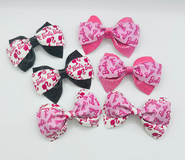 Barbie Large Bow Clip Pink, Black or White