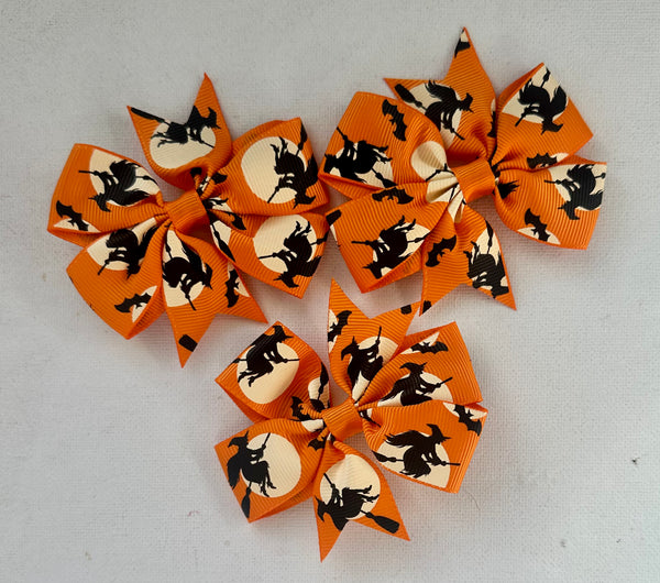 Flying Witches Halloween Hair Bow