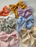 Large Cotton Fabric Fable Bow Hair Clips