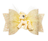 Pony Glitter Tulle Hair Bow Clip