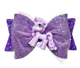 Pony Glitter Tulle Hair Bow Clip