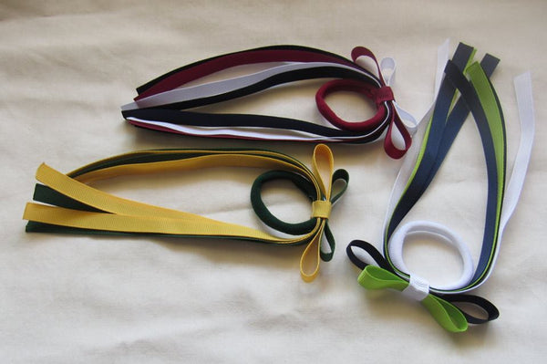 School Hair Accessories -custom made, choose colours needed- Ribbon Hair Tie
