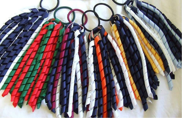 School Hair Accessories, choose colours needed- Two Korker Ribbon Hair Ties