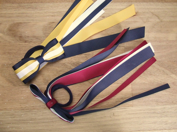 School Uniform, Sport Team Hair Accessories  -custom made, choose colours needed - Layered Bow Streamer