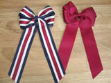 School Uniform, Sport Team Hair Accessories  -custom made, choose colours needed - Large Bow hair tie or hair clip