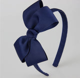 School Ribbon Wrapped Large Bow Headband - Choose Colour Required