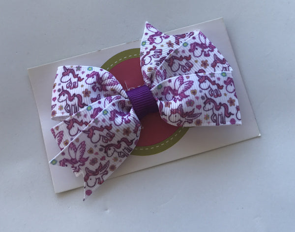Ribbon Bow Unicorn Purple