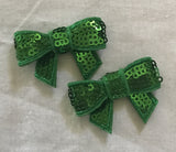 Pair of Small Sparkly Sequin Bow Clips
