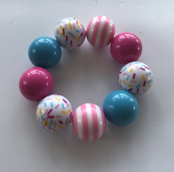 Bubblegum Bead Bracelet- Rainbow Sprinkles
