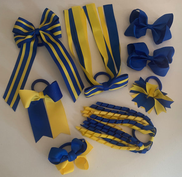 Yellow and Electric Blue School Hair Accessories Pack 1