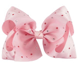 Large Ribbon Bow JoJo inspired with Gems Pink, White, Purple