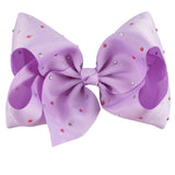 Large 8 inch Ribbon Bow JoJo inspired with Rhinestones -  Pink, White or Purple