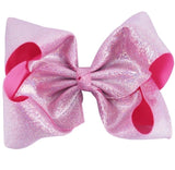 Large 8 inch Ribbon Bow JoJo inspired Shimmer Bows Gold Silver Red Pink Blue