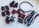 School Uniform, Sport Team Hair Accessories  -custom made, choose colours needed - Mixed Pack One