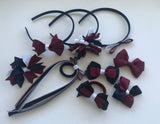 School Uniform, Sport Team Hair Accessories  -custom made, choose colours needed - Mixed Pack Five