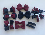 School Uniform, Sport Team Hair Accessories  -custom made, choose colours needed - Just Clips Pack 2