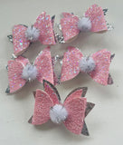 Easter Bunny Ears Hair Clip Glitter Bow
