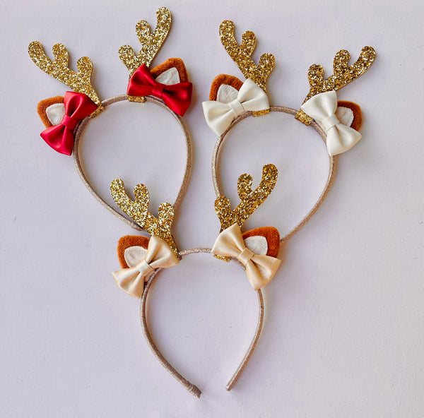 Christmas Reindeer Bow Headband