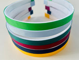School Hair Accessories - custom made, choose colours needed- Ribbon Lined Headband