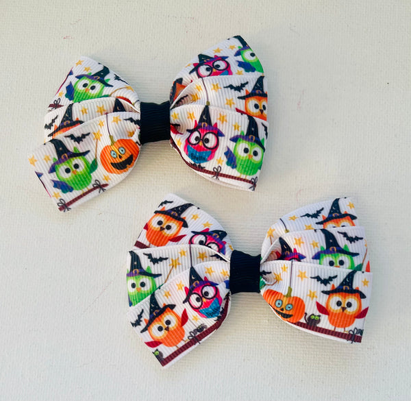 Witch Owls Halloween Hair Bow